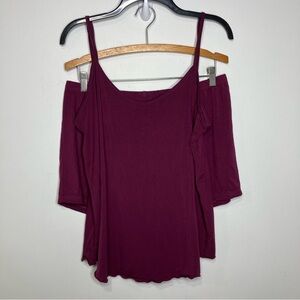 Lates by Kate cami tank and shorts pajama set wine color women’s size large